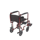 Drive Medical Lightweight Transport Wheelchair, Red, 19" Seat-33. 00"L x 22. 00"W x 39. 50"H