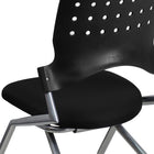 Flash Furniture – Chaise mobile superposable Galaxy à siège en tissu noir et à tubulure argentée à fini poudré (WLA224V)-Mousse ignifuge CA117