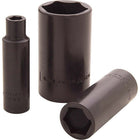 Gray Tools 1-1/16" X 1/2" Drive, 6 Point Deep Length, Black Impact Socket-Size: 1-1/16"