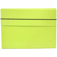 JAM Paper Thin Portfolio Carrying Case with Elastic Closure, 9.25 x 12.5, Lime Green, 2 Pack (154528543g)-Size: 9.25" x 12" x .5"