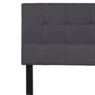 Flash Furniture - Tête de lit Bedford double touffetée et rembourrée en tissu gris foncé-Conception de point de boîte