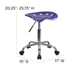 Flash Furniture Vibrant Violet Tractor Seat & Chrome Stool-Heavy Duty Chrome Base
