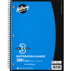 Hilroy 3-Subject Notebook, Ruled, 3-Hole Punched, Assorted Colours, 10-1/2" x 8", 300 Pages-Assorted colours available (colour choice not available)