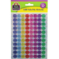 Teacher Created Resources Sparkle Stickers, Mini Happy Face, 2640 Pack (TCR6631)-Size: 3/8"(Dia)