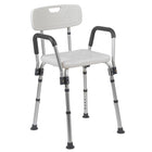 Flash Furniture HERCULES Series Adjustable Bath & Shower Chair - Quick Release - White (DCHY3523LWH)-Height Adjustable Corrosion Proof Aluminum Frame