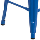 Flash Furniture – Tabouret de comptoir de 24 po en métal sans dossier, int/ext, siège carré, bleu (CH3132024BL)-Capacité de poids de 500 lb