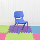 Flash Furniture Plastic Stackable School Chair with 12" Seat Height - Blue - 10 Pack-Blue Polypropylene Plastic Shell