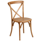 Flash Furniture HERCULES Series Stackable Oak Wood Cross Back Chair-400 lb. Weight Capacity