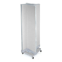Azar Displays Pegboard Floor Display Pinwheel with Wheel, 60" x 16", White (700422-WHT)-Made from pegboard