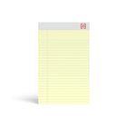 TRU RED Narrow Ruled Perforated Notepad - 5" x 8" - Canary - 50 Sheets/Pad - 12 Pack-Top-bound design allows you to quickly flip through papers to find information