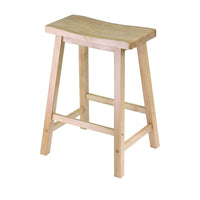 Winsome 24" Saddle Seat Stool, Natural-Contemporary wood saddle counter height stools