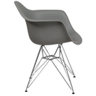 Flash Furniture Alonza Series Plastic Chairs with Chrome Base - Moss Grey - 2 Pack-Curved Arms