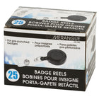 Merangue Retractable ID Badge Reels - 24" Cord - 25 Pack-Retractable badge reel with belt clip and plastic ID fastener