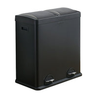 The Step N' Sort 2 Compartment Trash and Recycling Bin - 60L - Black-16-gallon recycling bin with a 60 liter capacity