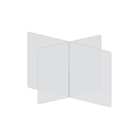 Mark Maker 4 Way Table Divider - 47.5" L x 36" W x 31.5" H - 1/4" clear acrylic - no pass throughs-Social distancing for up to 4 people