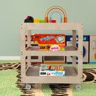 Flash Furniture - Chariot de rangement mobile carre Bright Beginnings de qualite commerciale à 3 etageres en bois pour la salle-Assemblage rapide et facile avec les materiaux inclus