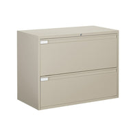 Global 2 Drawer Filing Cabnet, Business Grey-Two fixed front drawers