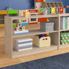 Flash Furniture Bright Beginnings Commercial Grade Extra Wide 2 Shelf Wooden Classroom Open Storage, Safe, Kid Friendly -Natural-Quick and Easy Assembly with Included Materials