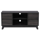 CorLiving THW-540-B Hollywood Dark Grey Wood Grain TV Stand with Drawers for TVs up to 55"-Durable textured wood grain like finish