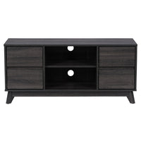 CorLiving THW-540-B Hollywood Dark Grey Wood Grain TV Stand with Drawers for TVs up to 55"-Durable textured wood grain like finish