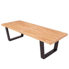 Nicer Furniture Nelson Wooden Bench - Natural - 72"-Constructed from solid hardwood with open-slatted seat and natural finish