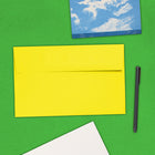 JAM Paper A10 Invitation Envelopes, 6 x 9.5, Brite Hue Yellow Recycled, 100 Pack (28038g)-Opening: Booklet
