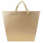 JAM Paper Matte Trapezoid Metallic Gift Bags with Rope Handles - 9" x 4" x 10" - Taupe - 100 Pack-Size: 9 x 4 x 10 inches