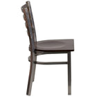 Flash Furniture HERCULES Series Clear Coated Ladder Back Metal Restaurant Chair - Walnut Wood Seat-Ladder Back Design