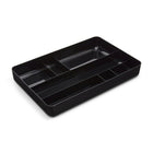 TRU RED 7-Compartment Plastic Drawer Organizer - Black-Black glossy finish plastic organizer adds style to your work space