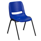 Flash Furniture HERCULES Series Navy Ergonomic Shell Stack Chair with Black Frame & 16" Seat Height-661 lb. Weight Capacity
