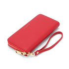 Champs RFID Zip-Around Wallet -  Red-Secure 3-way zipper closure