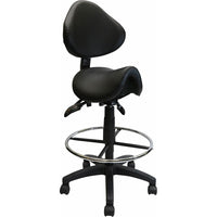 Nicer Furniture Saddle Drafting Chair - Black-Drafting chair