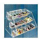 Azar Displays 12 Compartment 3 Step Counter/Pegboard/Slat Wall Tray, Clear (223012)-Dimensions: 9"H x 11-1/4"W x 9"D