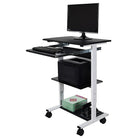 Luxor (STAND-WS30) Three-Shelf Adjustable Stand Up Workstation, Black/White-Adjustable Stand Up Workstation