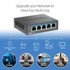 D-Link 5-Port Multi-Gigabit Unmanaged Switch-Flow Control helps minimize dropped packets for a more reliable connection