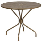 Table de jardin ronde de 35,25 po en acier doré, intérieur/extérieur [CO-7-GD-GG]-Table de jardin