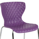 Flash Furniture Lowell Contemporary Design Purple Plastic Stack Chair-Polypropylene Molded Structure