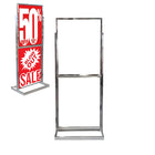Eddie's Double Decker Frame Floor Standing Sign Holder - 22" x 28" - Chrome (130403-1)-Two 22" x 28" frames