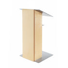 Urbann K2 Lectern No Wheels - Aluminum and Wood - Natural-610 mm x 510 mm x 1143 mm (24" x 20" x 45")