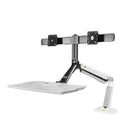 North Bayou 22"-27" Desktop Sit-Stand Workstation Dual Screen with USB Port - White (FC40-2AW)-Sit-stand dual screen workstation