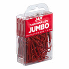 JAM Paper Colored Jumbo 2" Paper Clips - Red - 3 Packs of 75-Quantity: 3 Packs of 75 per box