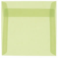 JAM Paper 6 x 6 Square Envelopes, Leaf Green Translucent Vellum, 50 Pack (PACV513I)-Leaf green translucent envelope