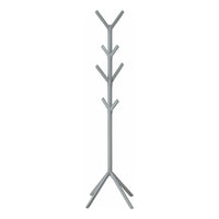 Monarch Specialties 2058 Coat Rack - Silver Metal-Free standing, modern industrial style, 4-tier metal coat rack with 8 hanging hooks