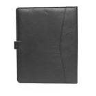 Ashlin Designer Cluny Tuscany Leather Tablet Case with Closure for 10" iPad - Black-LH side holds the tablet computer