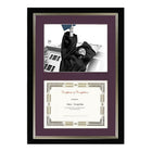 St. James Dual Certificate/Diplomat Frame, 23-1/4" x 16-1/4", Black w/ Burgundy Double Mat, Matted for 8-1/2" x 11"-Displays any letter sized (8.5x11) paper: documents, certificates, diplomas and photographs