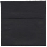 JAM Paper 5 x 5 Square Envelopes, Black Linen Recycled, 50 Pack (V01209I)-Black recycled envelope