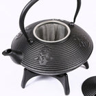 Tao Tea Leaf Large Cast Iron Tea Pot with Stand, Loose Leaf, 1.15L, Black-Black colour with stand