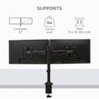 Basic Tech Dual Monitor Arm (8057701)-Change viewing positions effortlessly with 2-1/2" - 27” of reach and 3-1/2" - 16-1/2" in height range