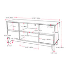 CorLiving THW-540-B Hollywood Dark Grey Wood Grain TV Stand with Drawers for TVs up to 55"-Dimensions: 22"H x 47"W x 16"D
