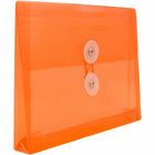 JAM Paper Plastic Envelopes with Button and String Tie Closure Index Booklet - 5.5" x 7.5" - Orange - 12 Pack -Size: 5.5" L x 7.5" W